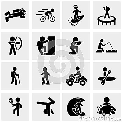 Fitness, sport , active recreation vector icons se Vector Illustration