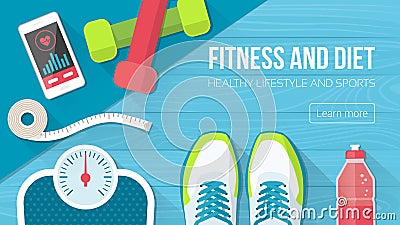 Fitness and sport Vector Illustration