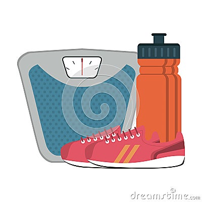 Fitness and sport elements Vector Illustration