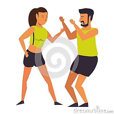 Fitness sport exercise lifestyle cartoon Vector Illustration