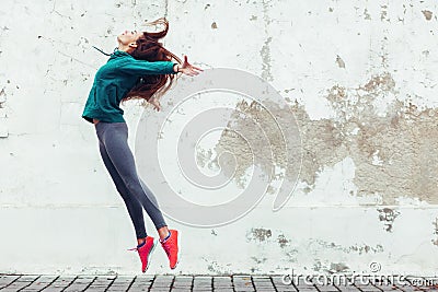 Fitness sport girl in the street Stock Photo