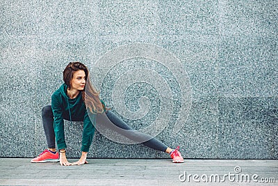 Fitness sport girl in the street Stock Photo