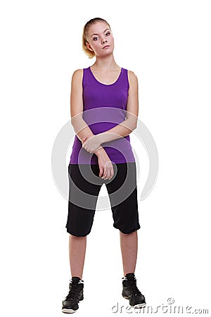 Fitness sport woman portrait, studio shot isolated Stock Photo