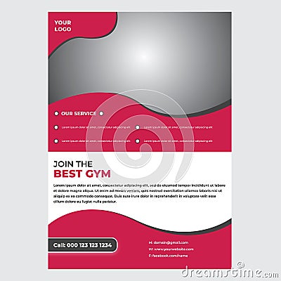 Fitness square flyer template Or A4 Paper Artboard Stock Photo
