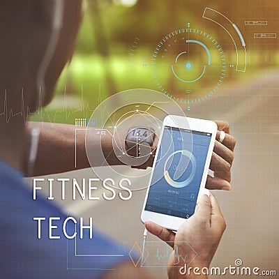 Fitness Tech Healthcare Wellness Innovation Concept Stock Photo