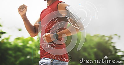 Fitness Tech Healthcare Wellness Innovation Concept Stock Photo