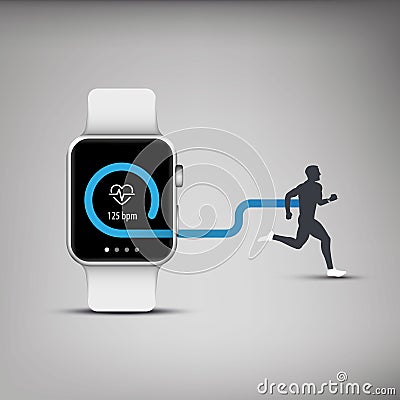 Fitness tracker application for smart watch Vector Illustration