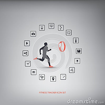 Fitness tracker or smart watch wearable technology Vector Illustration