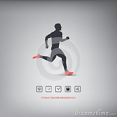 Fitness tracker or smart watch wearable technology Vector Illustration