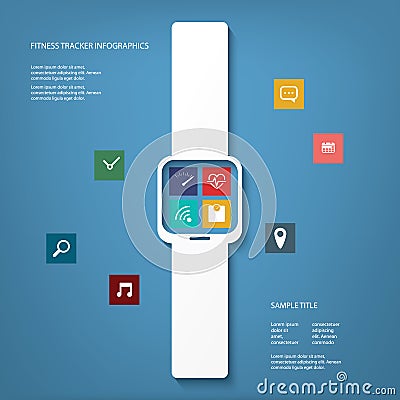 Fitness tracker wearable technology Vector Illustration