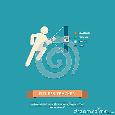Fitness tracker wearable technology Vector Illustration