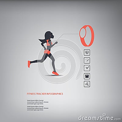 Fitness tracker wearable technology Vector Illustration