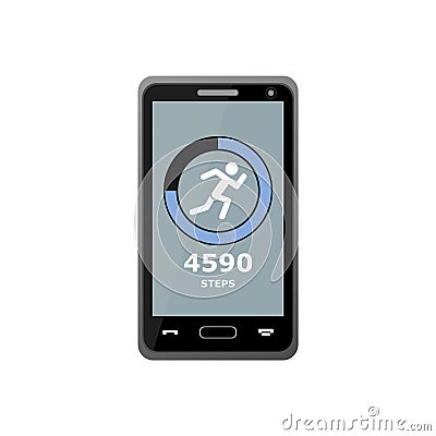 Fitness tracking app, Smartphone Vector Illustration