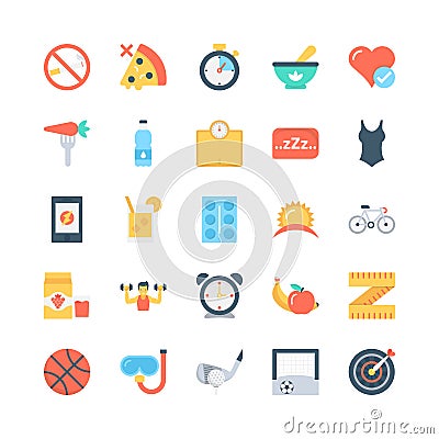 Fitness Vector Icons 3 Stock Photo