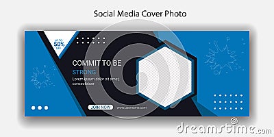 Fitness Web Banner Social Media Cover Page Template design Vector Illustration