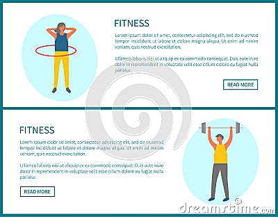 Lose Weight and Pumping Muscles, Fitness Vector Vector Illustration