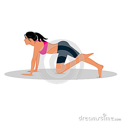 Fitness woman doing exercises, vector illustration Vector Illustration