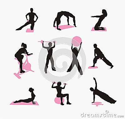 fitness women Vector Illustration