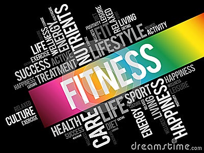 FITNESS word cloud collage Stock Photo