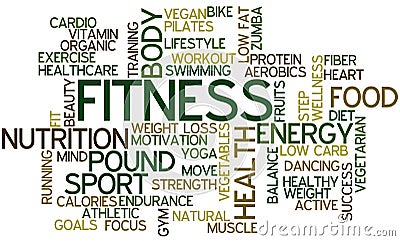 Fitness Word Cloud Stock Photo