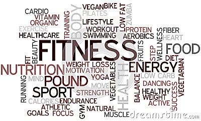 Fitness Word Cloud Stock Photo