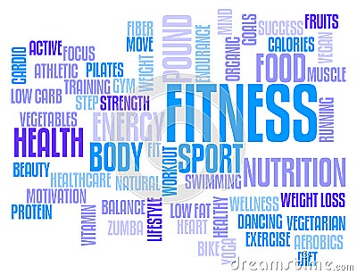 Fitness Word Cloud Stock Photo