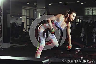 Fitness young girl in the gym workout Stock Photo