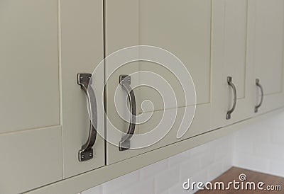 Fitted kitchen cupboards Stock Photo