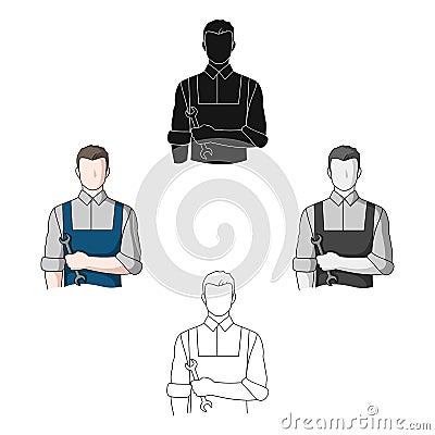 Fitter mechanic.Professions single icon in cartoon style vector symbol stock illustration web. Vector Illustration