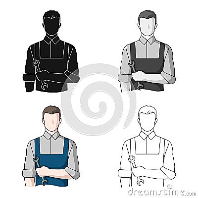 Fitter mechanic.Professions single icon in cartoon style vector symbol stock illustration web. Vector Illustration