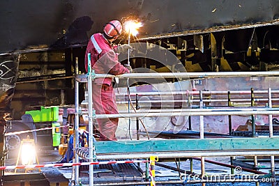 Fitter shipbuilding Stock Photo