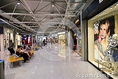 Fiumicino Airport interior Editorial Stock Photo