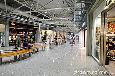 Fiumicino Airport interior Editorial Stock Photo