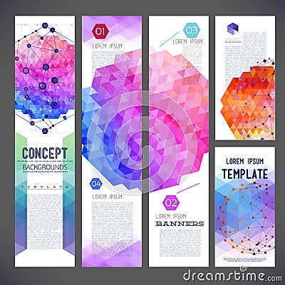 Five abstract design banners, business theme, flyer Vector Illustration