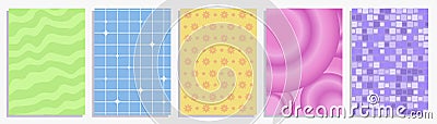 Five abstract retro backgrounds, patterns, decorative backdrops Vector Illustration