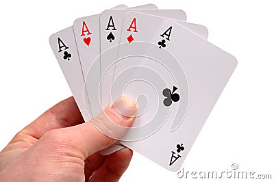 Five aces Stock Photo