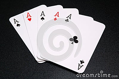 Five aces Stock Photo