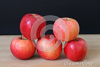 Five apples Stock Photo