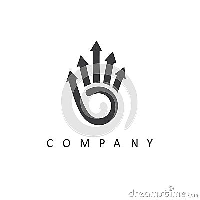 five arrows hand concept icon vector design template Vector Illustration