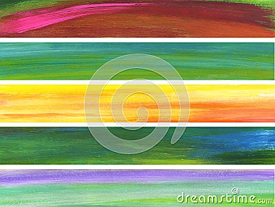 Painted colorful banners set Stock Photo