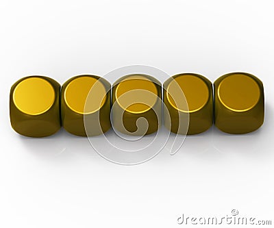 Five Blank Dice Show Background For 5 Letter Word Stock Photo