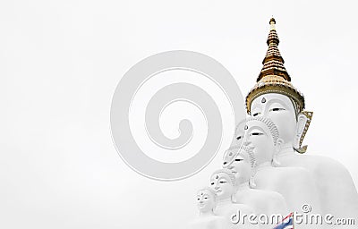 Five Buddha Statues, Public Temple in Thailand 