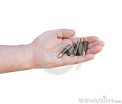 Five bullets for the weapon Stock Photo