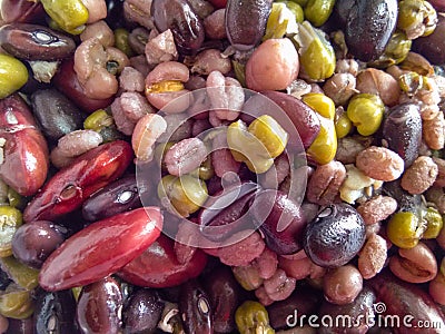 Five colors beans cereal Stock Photo