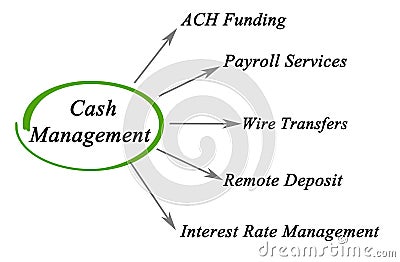 Components of cash Management Stock Photo