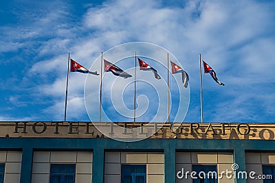 Five Cuban flags Editorial Stock Photo
