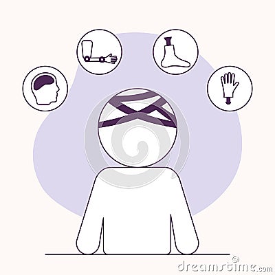 five disabled accessibility icons Vector Illustration