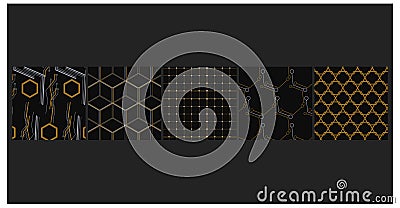 Sci-Fi Grid Seamless Geometric Pattern Bundle For Cyber Branding , Gaming and Tech Projects All in One Bundle Vector Illustration