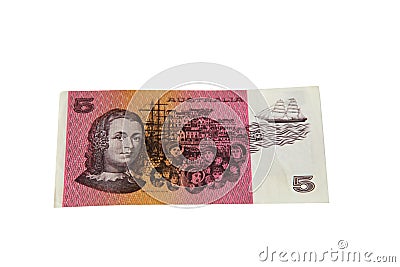 Five dollar note Stock Photo