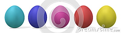 Five easter eggs - with clipping Cartoon Illustration